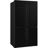 Smeg FQ60NDE American Fridge Freezer,  Non-Plumbed, Black, E Rated