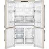 Smeg FQ960P6 Victoria American Fridge Freezer,  Non-Plumbed, Cream, E Rated