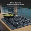 Hisense GG773B 75cm 5 Burner Gas Hob, Black