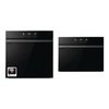 Hisense Built-In Electric Single Oven and Compact Oven with Microwave Function Pack with Pyrolytic Cleaning, Black, A+ Rated