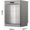 Hisense HS622E90XUK Dishwasher, 13 Place Settings, Stainless Steel, E Rated