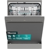 Hisense HS663A90XUK Dishwasher, 16 Place Settings, Stainless Steel, A Rated