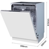 Hisense HV623D15UK Fully Integrated Dishwasher, 14 Place Settings, D Rated
