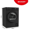 Sharp KD-NHA0S6GM1D-EN Heat Pump Tumble Dryer, Black, A Rated