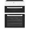Beko KDC611W Ceramic Electric Cooker with Double Oven, White, A Rated