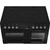 Beko KDVC90K 90cm Ceramic Range Cooker, Black, A Rated
