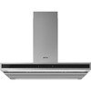 Smeg KLTI9L4X Island Cooker Hood, Stainless Steel and Glass, A Rated