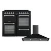 Leisure Cookmaster Dual Fuel Range Cooker & Hood Pack, Black, A Rated