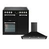 Leisure Cookmaster Ceramic Range Cooker & Hood Pack, Black, A Rated