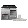 Leisure Cookmaster Dual Fuel Range Cooker & Hood Pack, Silver, A Rated