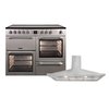 Leisure Cookmaster Ceramic Range Cooker & Hood Pack, Silver, A Rated