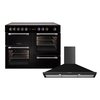 Leisure Cookmaster Ceramic Range Cooker & Hood Pack, Black, A Rated