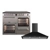Leisure Cookmaster Ceramic Range Cooker & Hood Pack, Silver, A Rated