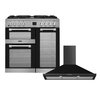 Leisure Cuisinemaster Pro Dual Fuel Range Cooker & Hood Pack, Stainless Steel, A Rated