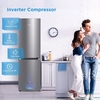 Midea MDRB379FGD02 Total No Frost Fridge Freezer, 60/40, Silver, D Rated