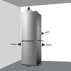 Midea MDRB379FGD02 Total No Frost Fridge Freezer, 60/40, Silver, D Rated