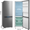 Midea MDRB548MIC46 Total No Frost Fridge Freezer, 70/30, Stainless Steel, C Rated
