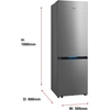 Midea MDRB548MIC46 Total No Frost Fridge Freezer, 70/30, Stainless Steel, C Rated