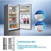 Midea MDRB600MIC46P No Frost Fridge Freezer, 70/30, Silver, C Rated
