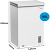 Midea MDRC154FZE01 Static Chest Freezer, White, E Rated