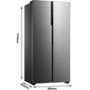Midea MDRS619FIE46 American Fridge Freezer, Stainless Steel, E Rated,  Non-Plumbed