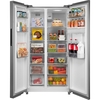 Midea MDRS710FGD46W American Fridge Freezer, Stainless Steel, D Rated,  Non-Plumbed