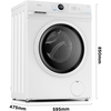 Midea MF10EW70BA Washing Machine, 7kg, 1400 Spin, White, A Rated