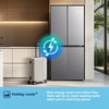 Fridgemaster MQ79395ES American Fridge Freezer, Silver, E Rated,  Non-Plumbed