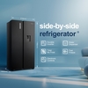 Fridgemaster MS91520EB American Fridge Freezer, Black, E Rated,  Non-Plumbed