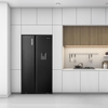 Fridgemaster MS91520EB American Fridge Freezer, Black, E Rated,  Non-Plumbed