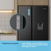 Fridgemaster MS91520EB American Fridge Freezer, Black, E Rated,  Non-Plumbed
