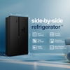 Fridgemaster MS91558DEB American Fridge Freezer, Black, E Rated,  Non-Plumbed