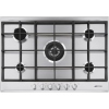 Smeg P272XGH Cucina 72cm 5 Burner Gas Hob, Stainless Steel