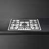 Smeg PGF75-4 Classic 72cm 5 Burner Gas Hob, Stainless Steel