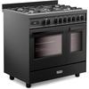 DeLonghi PRO 965T MAA 90cm Dual Fuel Range Cooker, Black, A Rated