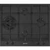 Smeg PX364LMB Classic 60cm 4 Burner Gas Hob, Black