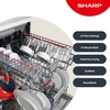 Sharp QW-NA1FF45D6W-EN Dishwasher, 16 Place Settings, White, D Rated