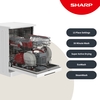 Sharp QW-NA1FF47D3W2-EN Dishwasher, 13 Place Settings, White, D Rated