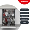 Sharp QW-NI1FI47D3X-EN Fully Integrated Dishwasher, 13 Place Settings, D Rated