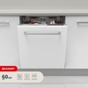Sharp QW-NI1FI47D3X-EN Fully Integrated Dishwasher, 13 Place Settings, D Rated