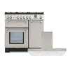 Rangemaster Kitchener Dual Fuel Range Cooker & Hood Pack, A Rated