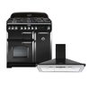 Rangemaster Classic Deluxe Dual Fuel Range Cooker & Hood Pack, A Rated