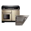 Rangemaster Kitchener Ceramic Range Cooker & Hood Pack, A Rated
