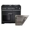 Rangemaster Professional Deluxe Dual Fuel Range Cooker & Hood Pack