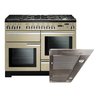 Rangemaster Professional Deluxe Dual Fuel Range Cooker & Hood Pack, A Rated