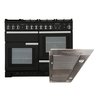 Rangemaster Professional Deluxe Dual Fuel Range Cooker & Hood Pack, A Rated
