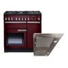 Rangemaster Professional Deluxe Dual Fuel Range Cooker & Hood Pack, A Rated