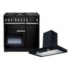 Rangemaster Professional Deluxe Dual Fuel Range Cooker & Hood Pack