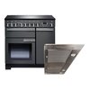 Rangemaster Professional Deluxe Induction Range Cooker & Hood Pack, A Rated