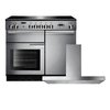 Rangemaster Professional Plus Ceramic Range Cooker & Hood Pack, A Rated